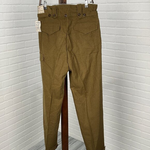 Carter Smith Co‎ Pants 11 Brown Cargo Wool Austrailian 1951 Military Deadstock - Picture 5 of 14